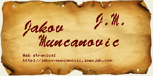 Jakov Munćanović vizit kartica